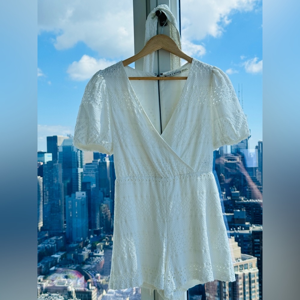 Alice + Olivia White Romper Dress